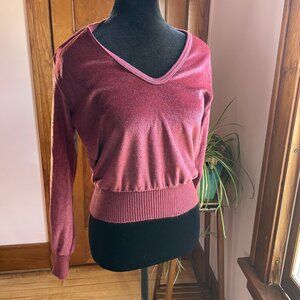 Vintage 80s Red Sweater Sears JR Bazaar Retro Preppy Soft Girl Fall Look Sz XS-S